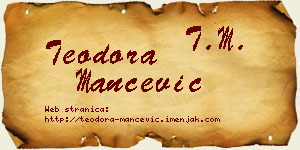 Teodora Mančević vizit kartica